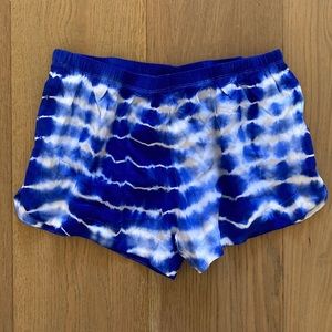 Olivaceous blue tie-dye shorts size Medium